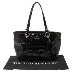 Pre Owned حقيبة يد توتس كوتش غاليري إيست ويست جلد لامعة سوداء 