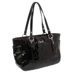 Pre Owned حقيبة يد توتس كوتش غاليري إيست ويست جلد لامعة سوداء 