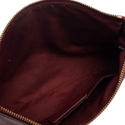 Pre Owned Coach Burgundy Leather Chain Baguette Bag