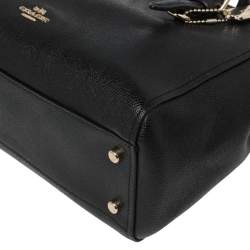 Pre Owned Coach Black Leather Small Turnlock Double Zip Convertible Tote