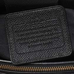 Pre Owned Coach Black Leather Small Turnlock Double Zip Convertible Tote