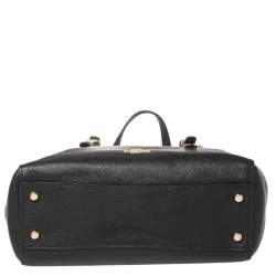 Pre Owned Coach Black Leather Small Turnlock Double Zip Convertible Tote