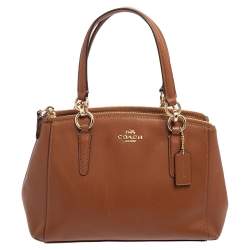 Pre Owned Coach Brown Leather Mini Christie Carryall Satchel