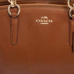 Pre Owned Coach Brown Leather Mini Christie Carryall Satchel
