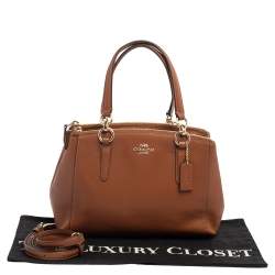 Pre Owned Coach Brown Leather Mini Christie Carryall Satchel