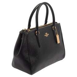 Pre Owned Coach Black Leather Medium Christie Carryall Satchel