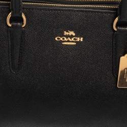Pre Owned Coach Black Leather Medium Christie Carryall Satchel