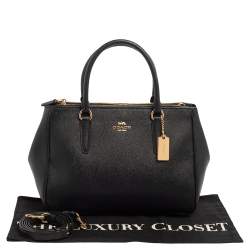Pre Owned Coach Black Leather Medium Christie Carryall Satchel