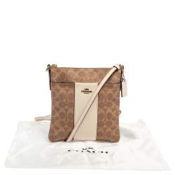 Coach Beige/Pink Signature Coated Canvas and Leather Kitt Messenger Bag