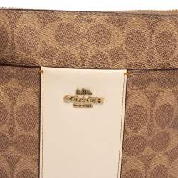 Coach Beige/Pink Signature Coated Canvas and Leather Kitt Messenger Bag