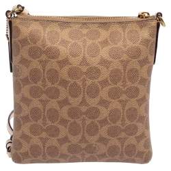 Coach Beige/Pink Signature Coated Canvas and Leather Kitt Messenger Bag