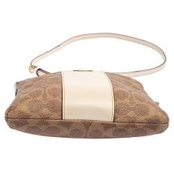 Coach Beige/Pink Signature Coated Canvas and Leather Kitt Messenger Bag