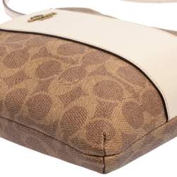 Coach Beige/Pink Signature Coated Canvas and Leather Kitt Messenger Bag