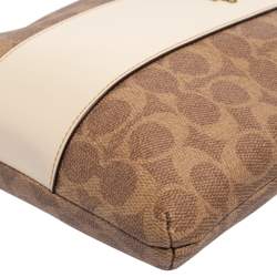 Coach Beige/Pink Signature Coated Canvas and Leather Kitt Messenger Bag