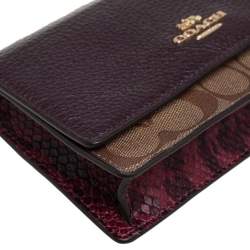  Coach Multicolor Signature Leather, Coated Canvas and Python Effect Leather Chain Belt Bag