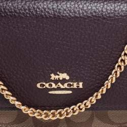  Coach Multicolor Signature Leather, Coated Canvas and Python Effect Leather Chain Belt Bag