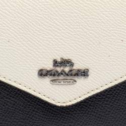 Coach Black/White Leather Colorblock Trifold Wallet 