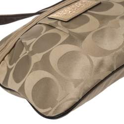 Coach Beige Signature Satin Messenger Bag