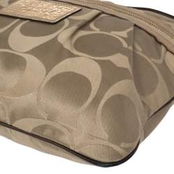 Coach Beige Signature Satin Messenger Bag