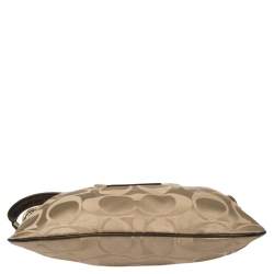 Coach Beige Signature Satin Messenger Bag
