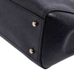 Pre Owned حقيبة ساتشل كوتش كاري أول جلد أزرق كحلي