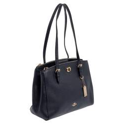 Pre Owned حقيبة ساتشل كوتش كاري أول جلد أزرق كحلي