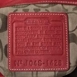 Pre Owned Coach Red Grained Leather Tassel Shoulder Bag