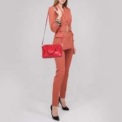 Pre Owned Coach Red Leather Boston Bag