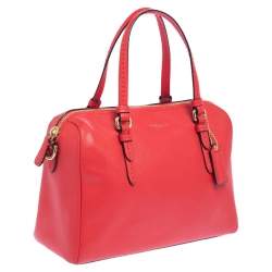 Pre Owned Coach Red Leather Boston Bag
