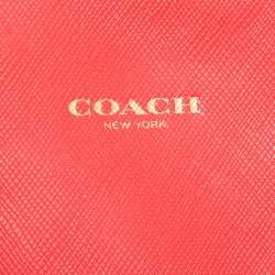 Pre Owned Coach Red Leather Boston Bag