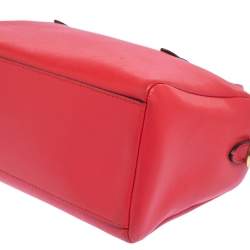 Pre Owned Coach Red Leather Boston Bag