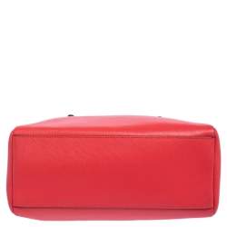 Pre Owned Coach Red Leather Boston Bag