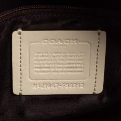 Pre Owned Coach Beige/Off White Signature Coated Canvas and Leather Mini Bennett Satchel