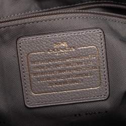 Pre Owned Coach Grey Pebbled Leather Prairie Satchel