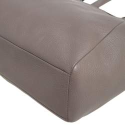 Pre Owned Coach Grey Pebbled Leather Prairie Satchel