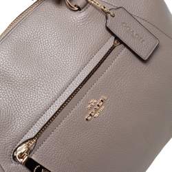 Pre Owned Coach Grey Pebbled Leather Prairie Satchel