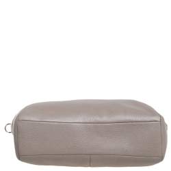 Pre Owned Coach Grey Pebbled Leather Prairie Satchel