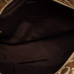 Pre Owned Coach Gold Signature Canvas, Suede and Leather Patchwork Tote