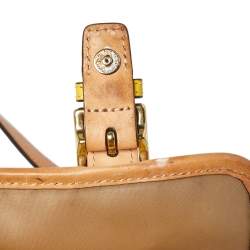 Pre Owned Coach Yellow/White Leather Park Crossbody Bag