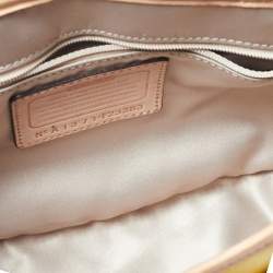Pre Owned Coach Yellow/White Leather Park Crossbody Bag