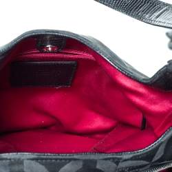 Coach Black Signature Canvas and Leather Madison Hobo
