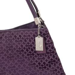 Pre Owned Coach Purple Signature Canvas And Leather Madison Phoebe Shoulder Bag