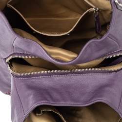 Pre Owned Coach Purple Signature Canvas And Leather Madison Phoebe Shoulder Bag