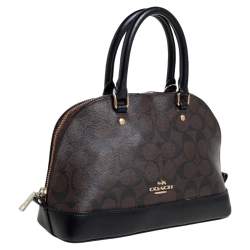 Pre Owned Coach Brown Coated Canvas and Leather Sierra Satchel