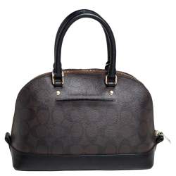 Pre Owned Coach Brown Coated Canvas and Leather Sierra Satchel