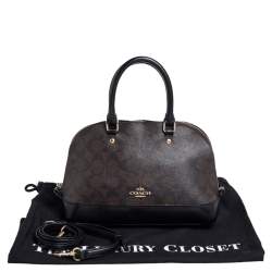 Pre Owned Coach Brown Coated Canvas and Leather Sierra Satchel