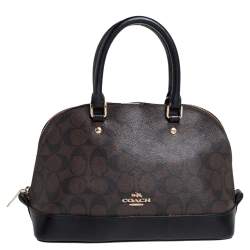 Pre Owned Coach Brown Coated Canvas and Leather Sierra Satchel