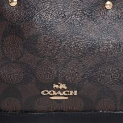 Pre Owned Coach Brown Coated Canvas and Leather Sierra Satchel
