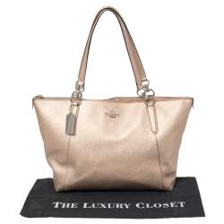 Pre Owned Coach Metallic Bronze Leather Ava Tote