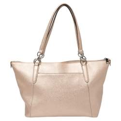 Pre Owned Coach Metallic Bronze Leather Ava Tote